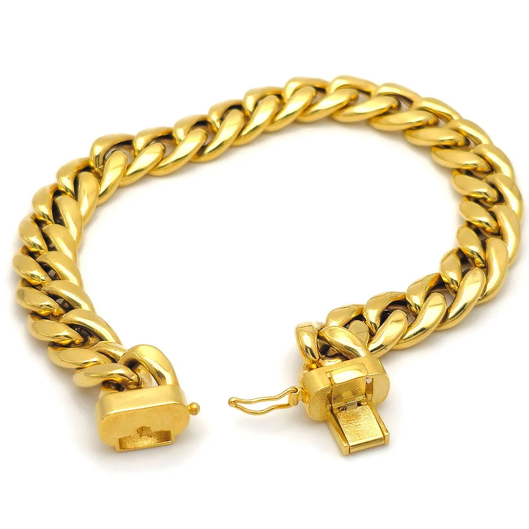 10k Hollow Cuban Link Bracelet 10.5mm