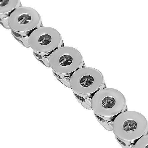 10k White Gold Mens Classic Diamond Tennis Chain 11.00 Ctw