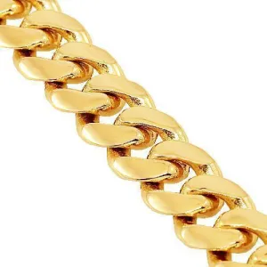 10k Yellow Gold Solid Mens Cuban Link Chain 8 mm