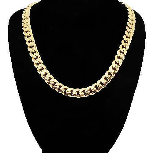 10k Yellow Gold Solid Mens Cuban Link Chain 8 mm