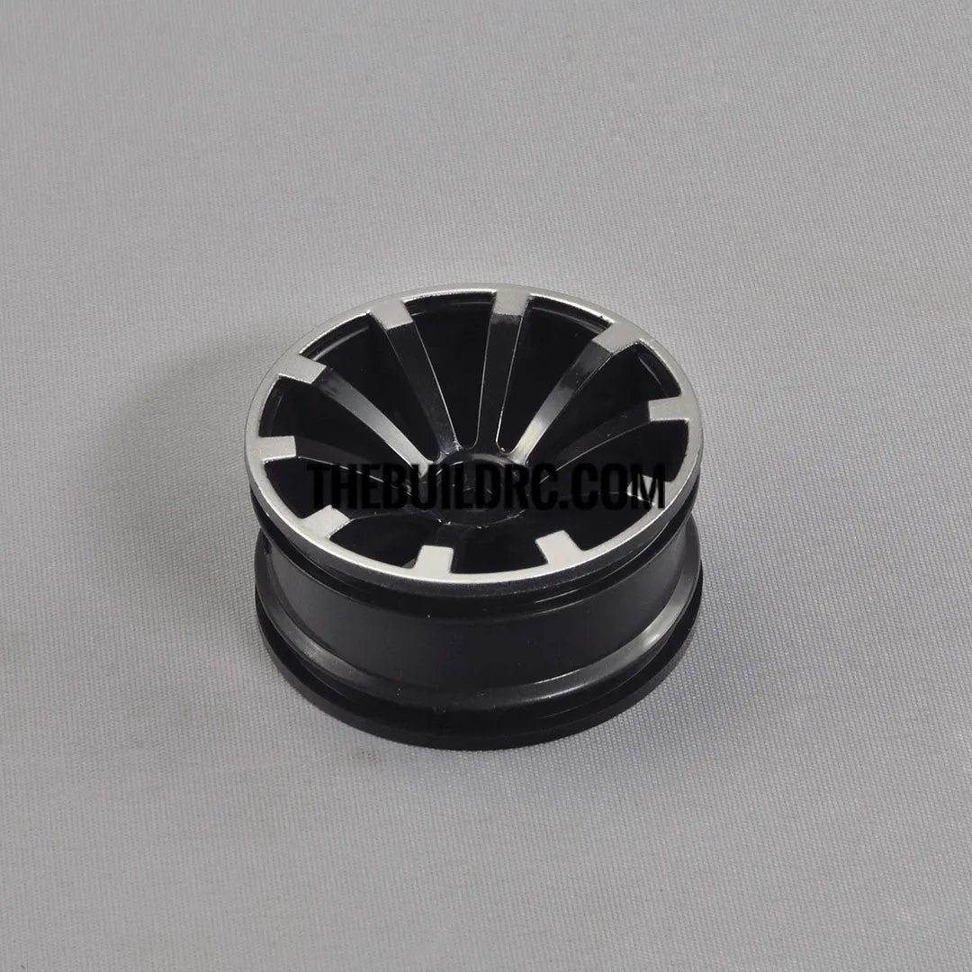 1/10 RC Car 26mm 10 Spoke 3mm Offset DRIFT Sporty Wheel 4pcs - Silver / Black