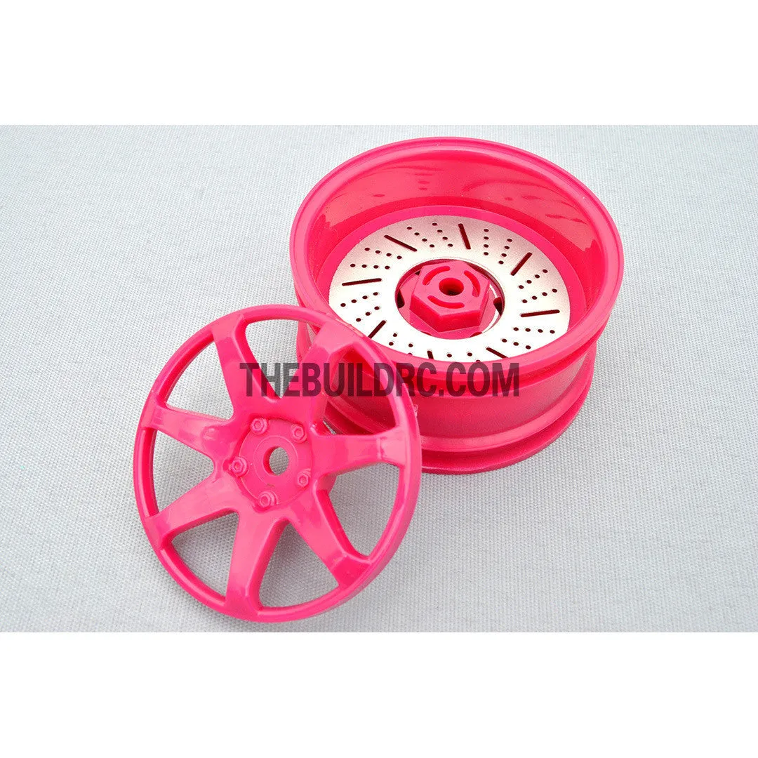 1/10 RC Car 26mm 7 Removeable Spoke 2mm Offset DRIFT Sporty Wheel 4pcs - Purple