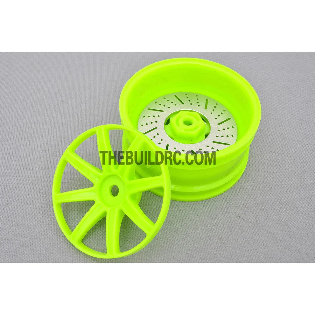 1/10 RC Car 26mm 8 Removeable Spoke 2mm Offset DRIFT Sporty Wheel 4pcs - Green