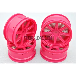 1/10 RC Car 26mm 8 Removeable Spoke 2mm Offset DRIFT Sporty Wheel 4pcs - Purple