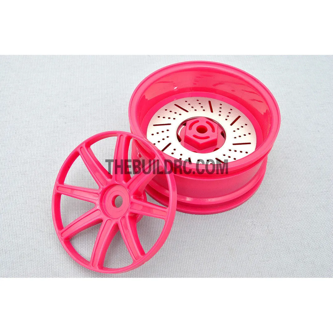 1/10 RC Car 26mm 8 Removeable Spoke 2mm Offset DRIFT Sporty Wheel 4pcs - Purple