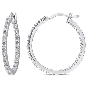 1/4 CT Diamond TW Hoop Earrings 10k Gold GH I2;I3