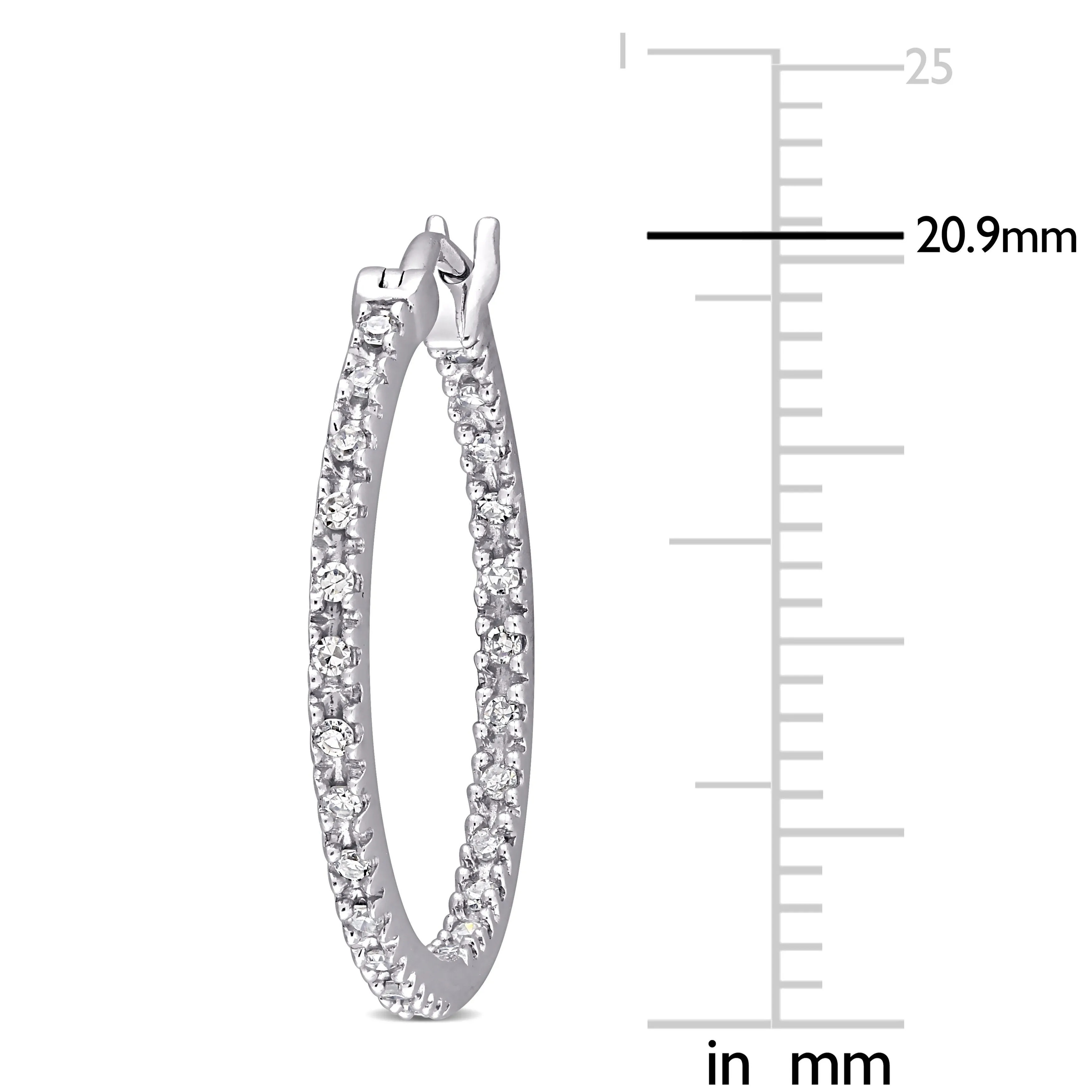 1/4 CT Diamond TW Hoop Earrings 10k Gold GH I2;I3