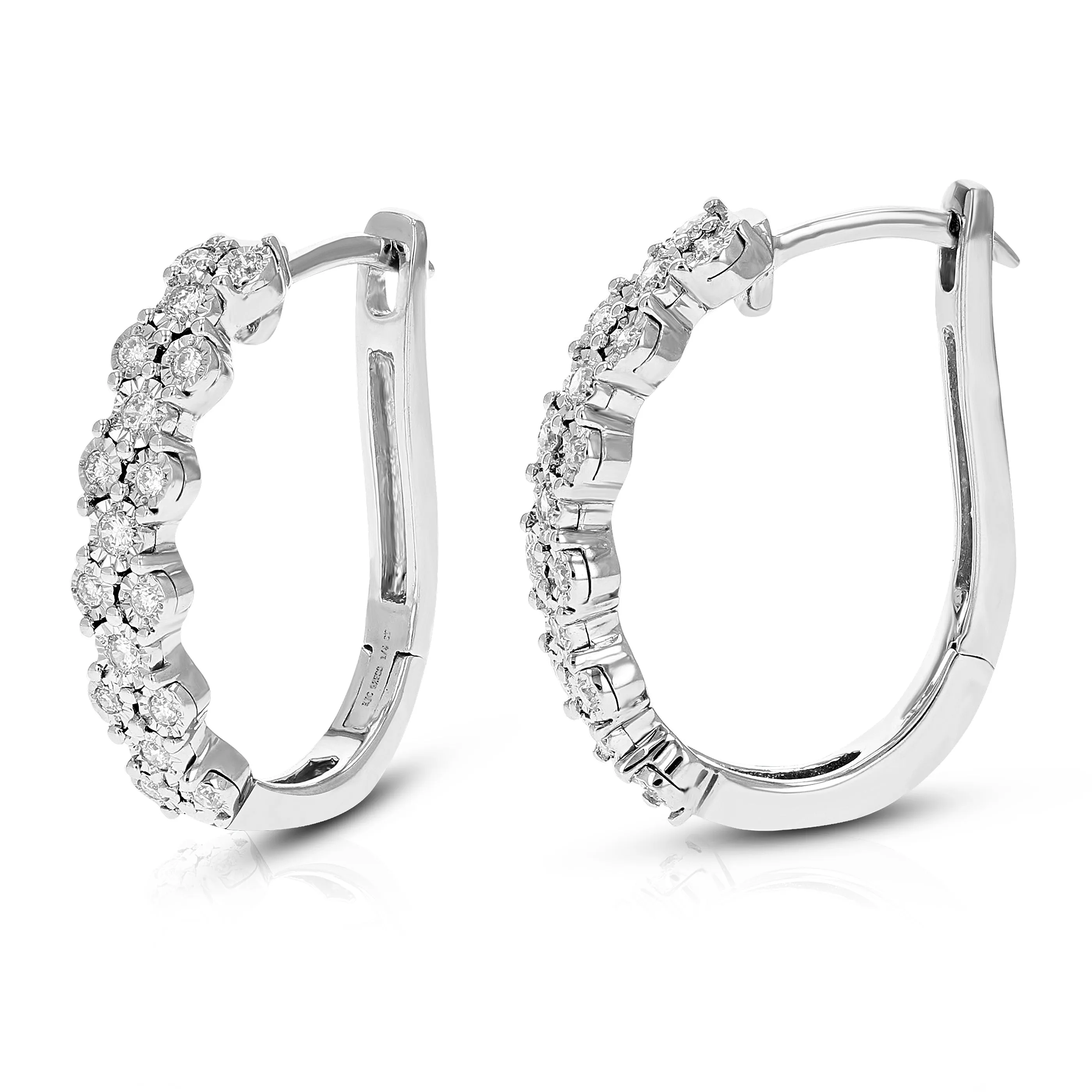 1/4 cttw Lab Grown Diamond Sterling Silver Hoop Earring