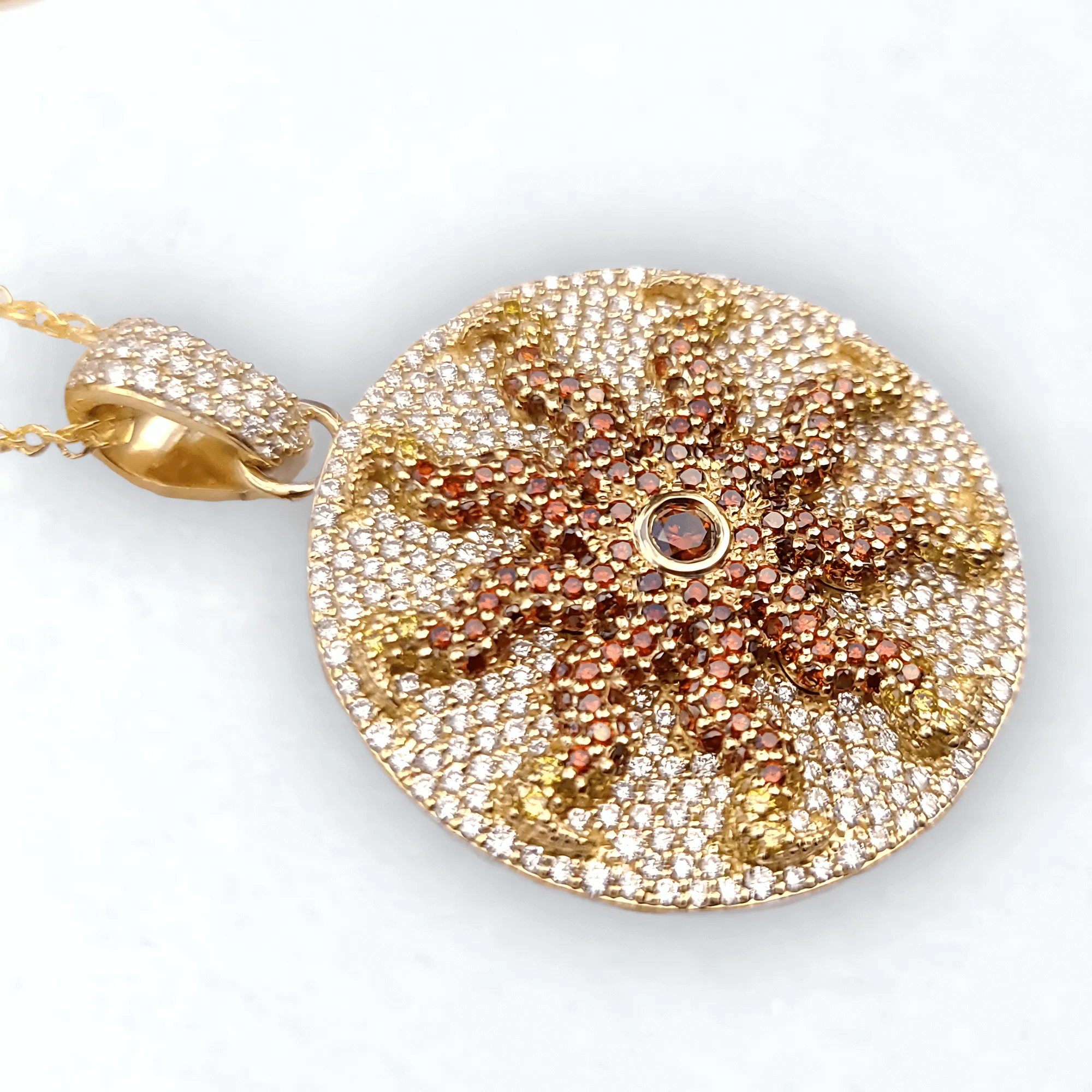 14K Dancing Diamond Sun Necklace