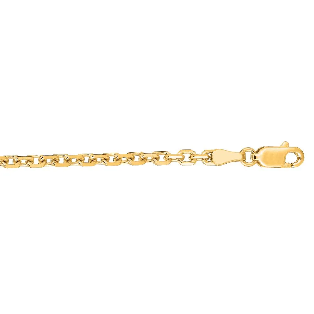 14K Gold 2.6mm Classic Cable Chain