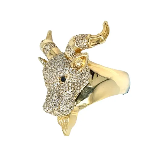 14K Gold Round 2.68CT Natural Diamonds GOAT Black Eyes Ring - CSR16319