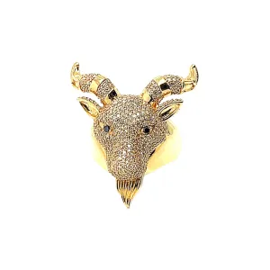 14K Gold Round 2.68CT Natural Diamonds GOAT Black Eyes Ring - CSR16319