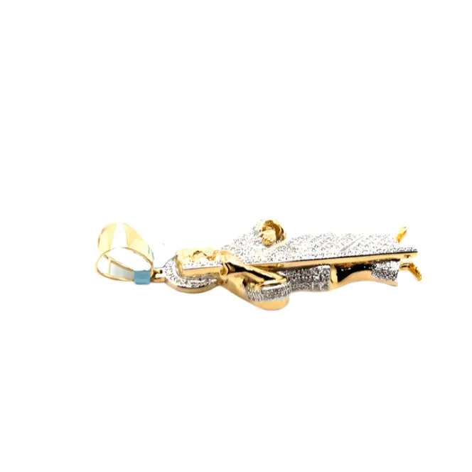 14k Gold with Round approx. 0.93ct Real Natural Diamonds St Jude Pendant - PD00205B