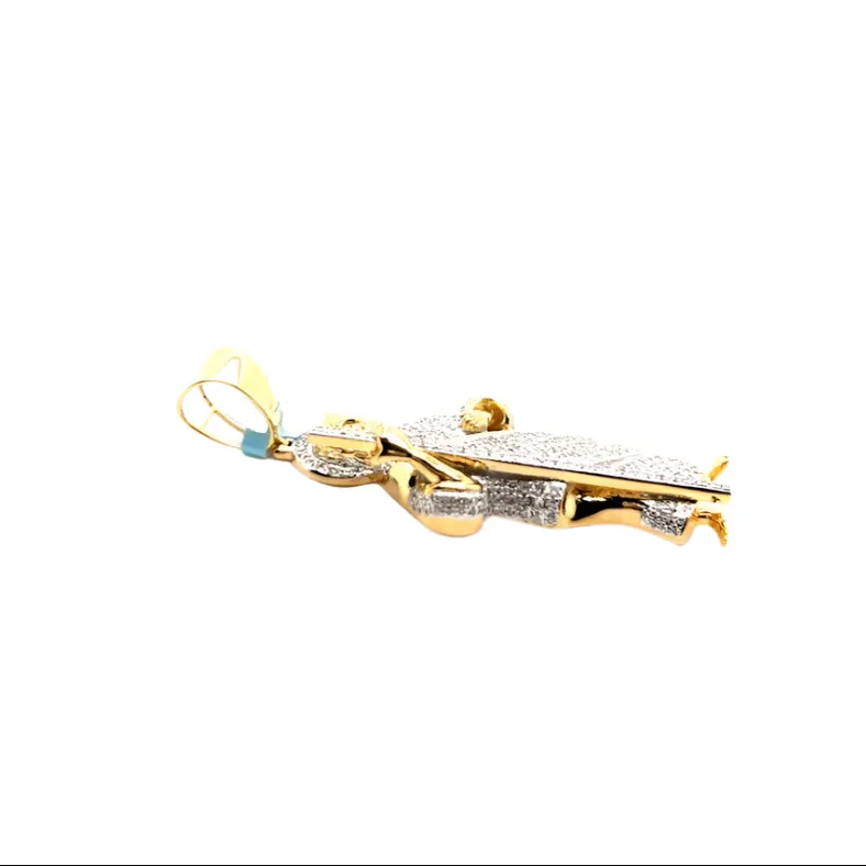 14k Gold with Round approx. 0.93ct Real Natural Diamonds St Jude Pendant - PD00205B