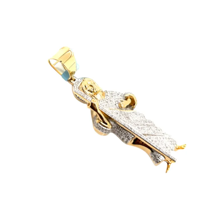 14k Gold with Round approx. 0.93ct Real Natural Diamonds St Jude Pendant - PD00205B