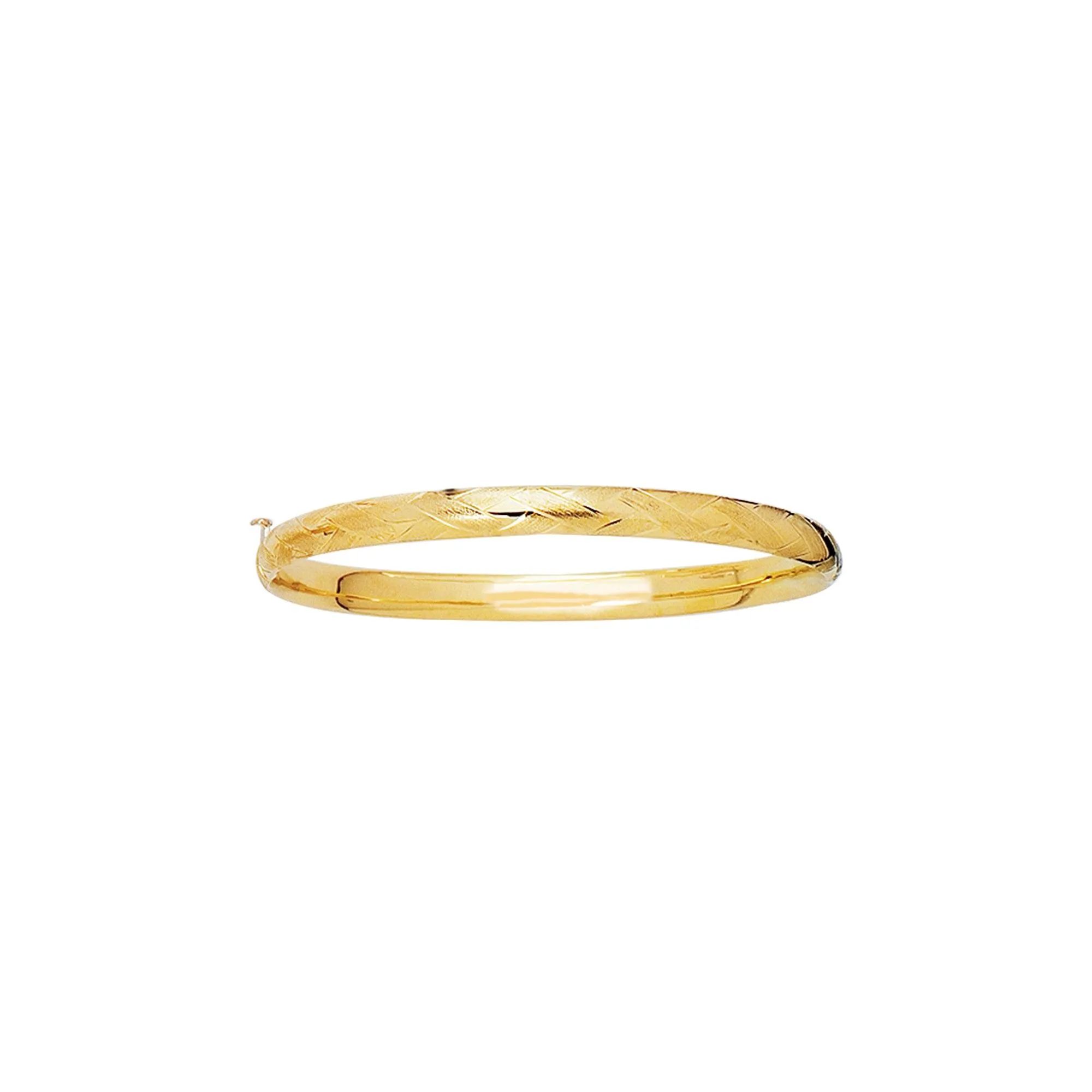 14K Gold X Pattern Children's Bangle 5.5"