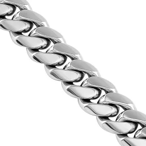 14k White Gold Solid Miami Cuban Link Chain 8 mm