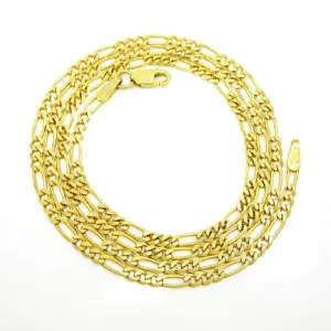 14K Yellow Gold 5MM Classic Figaro Chain & Bracelet
