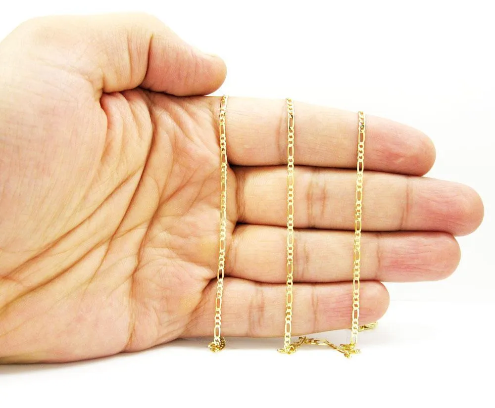 14K Yellow Gold Classic Figaro Chain 2MM