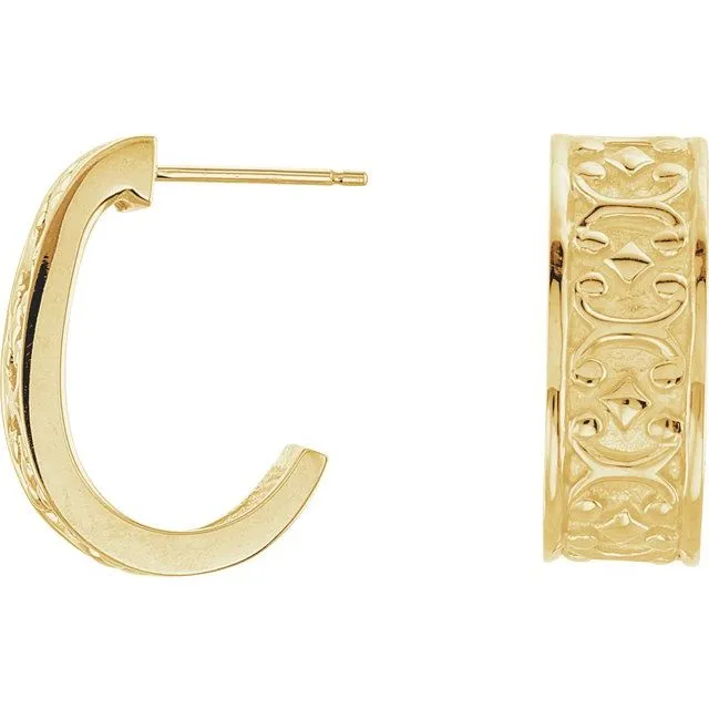 14K Yellow Gold Metal Fashion Earring