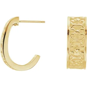 14K Yellow Gold Metal Fashion Earring