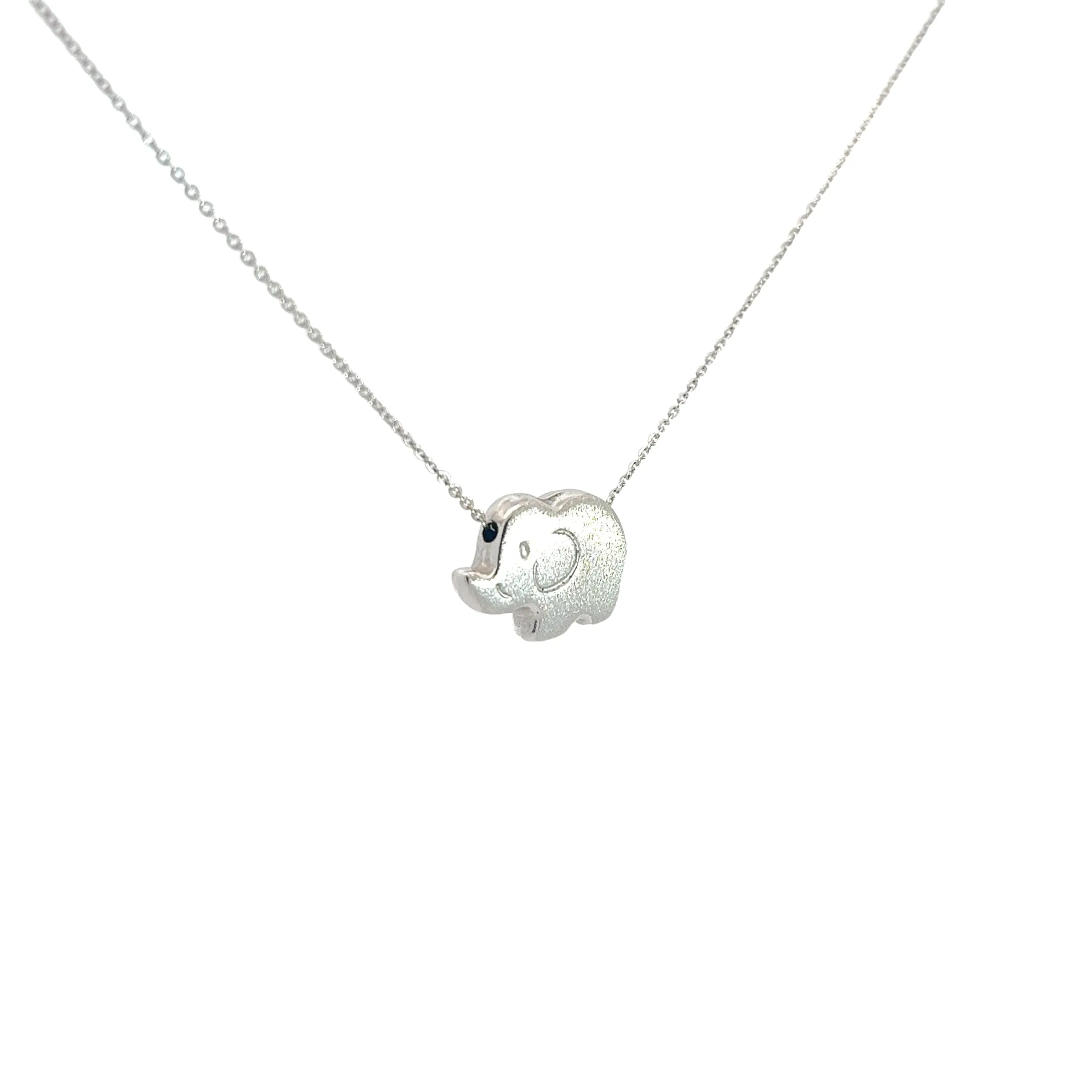 18K WHITE GOLD 2.10 GRAM REVERSIBLE ELEPHANT PENDANT