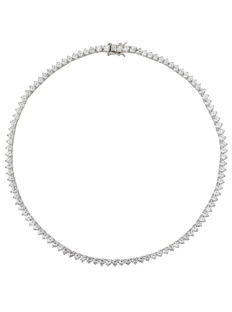 18K White Gold Diamond Riviera Necklace (40.92ctw)