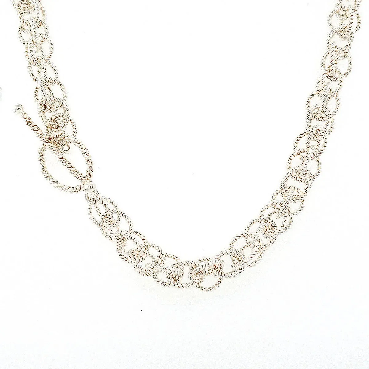 19.25" Handcrafted 925 Sterling Silver 8mm Spinner Necklace with Toggle Clasp