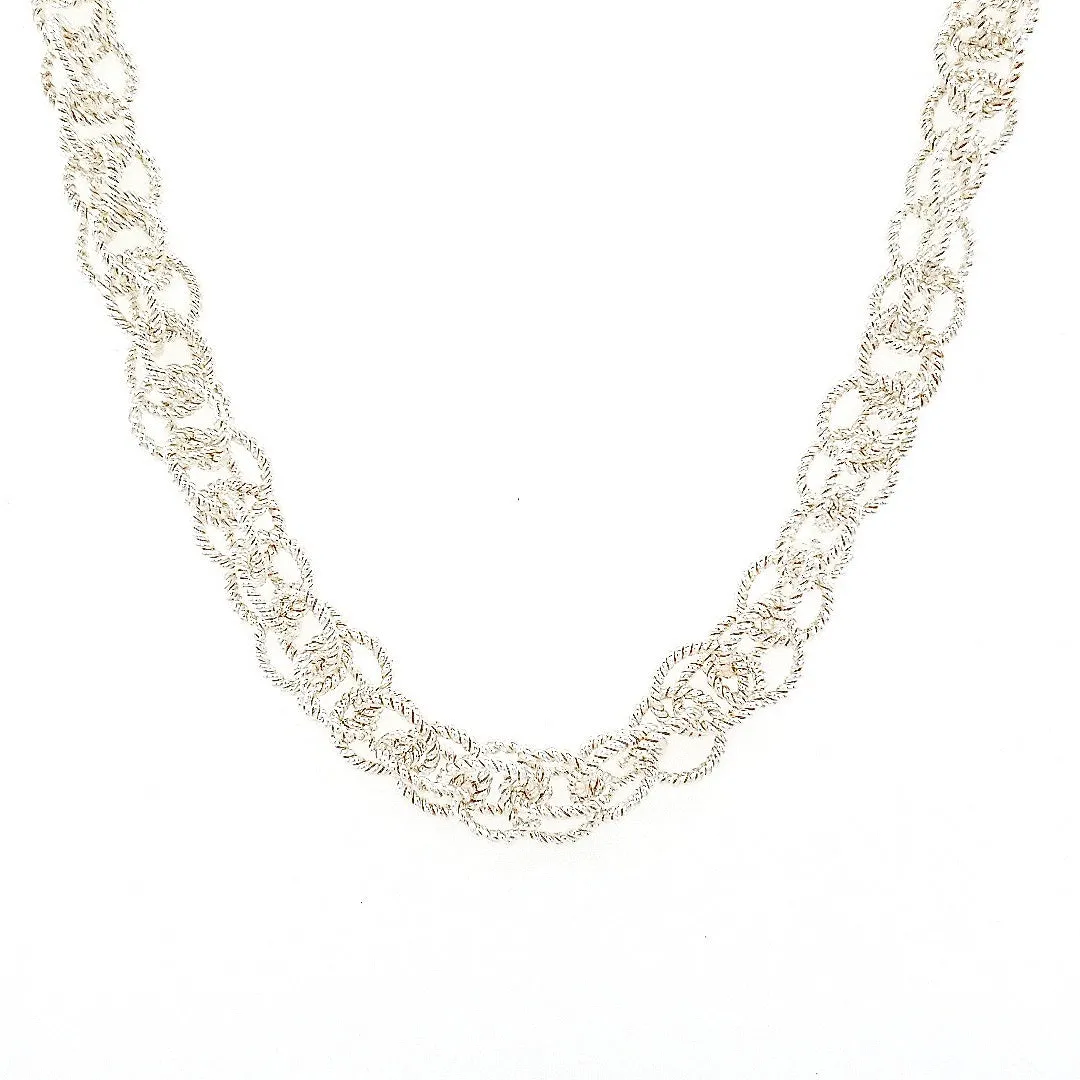 19.25" Handcrafted 925 Sterling Silver 8mm Spinner Necklace with Toggle Clasp