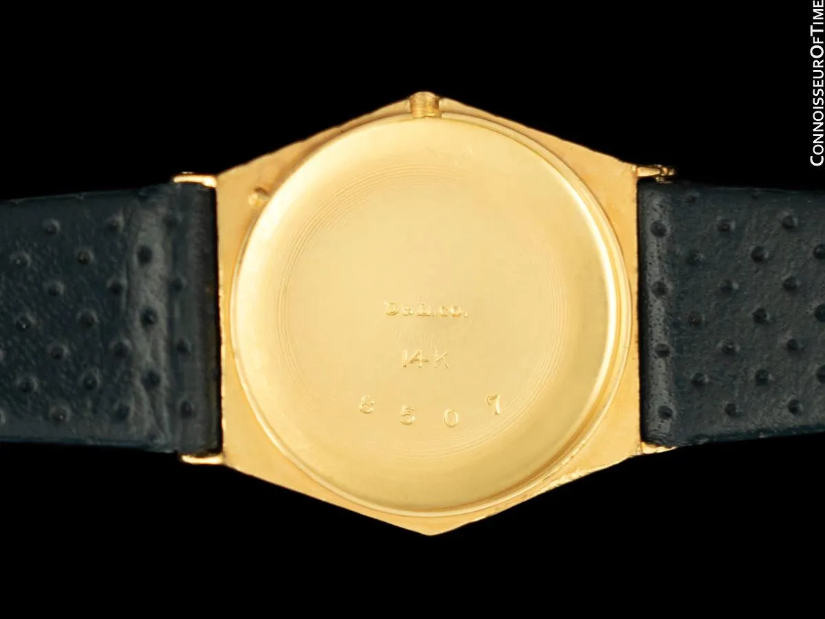 1930's J.E. Caldwell Cresarrow Vintage Art Deco Ladies Watch - 14K Gold & Blue Enamel