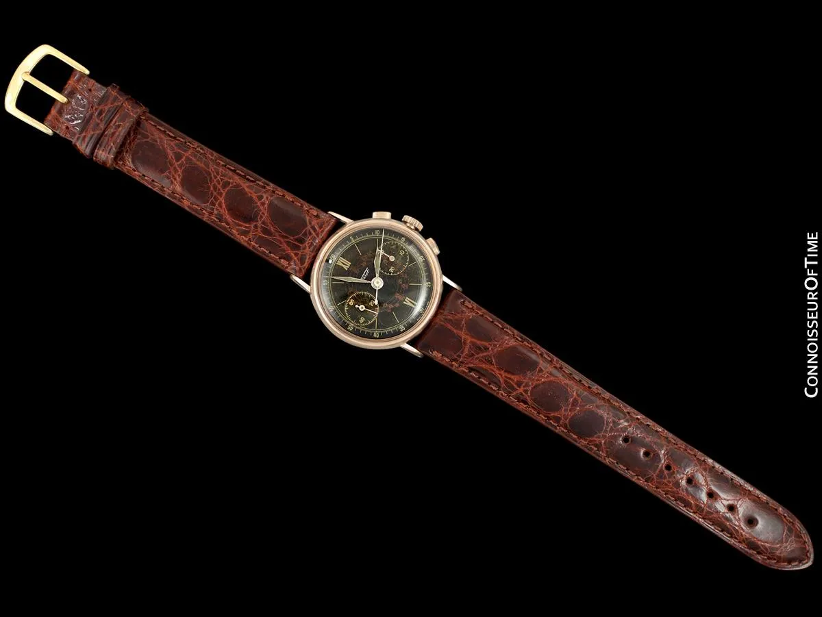 1940's Tissot Rare Omega 28.9 (Lemania 13CH) Vintage Mens Midsize Chrongraph - 14K Rose Gold