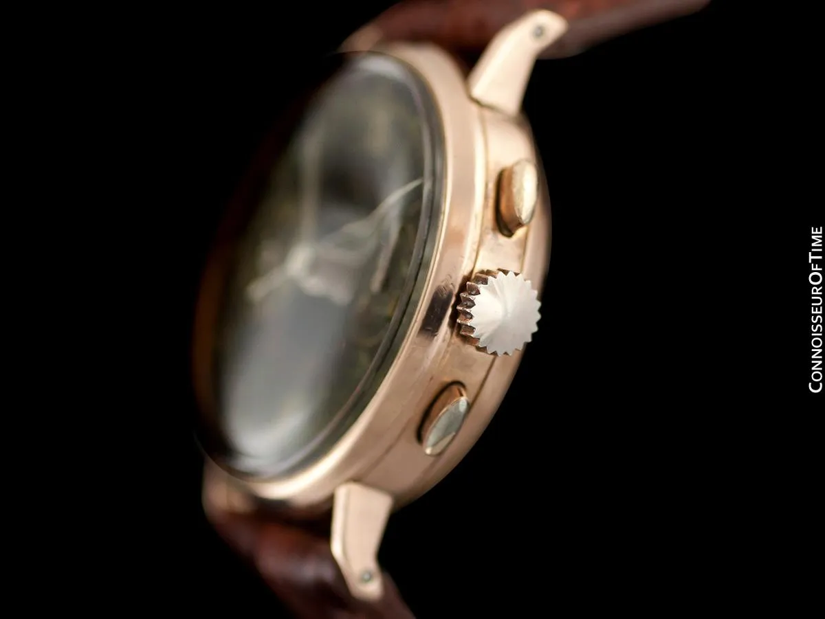 1940's Tissot Rare Omega 28.9 (Lemania 13CH) Vintage Mens Midsize Chrongraph - 14K Rose Gold