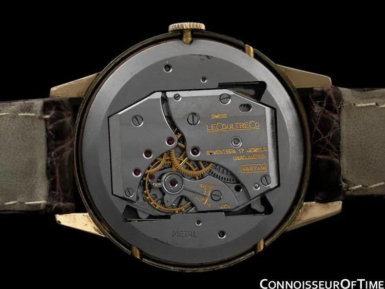 1949 Jaeger-LeCoultre Vintage Mens Triple Date Moon Phase Calendar Watch - 10K Gold Filled