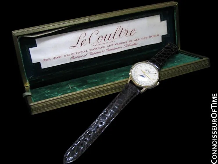 1949 Jaeger-LeCoultre Vintage Mens Triple Date Moon Phase Calendar Watch - 10K Gold Filled