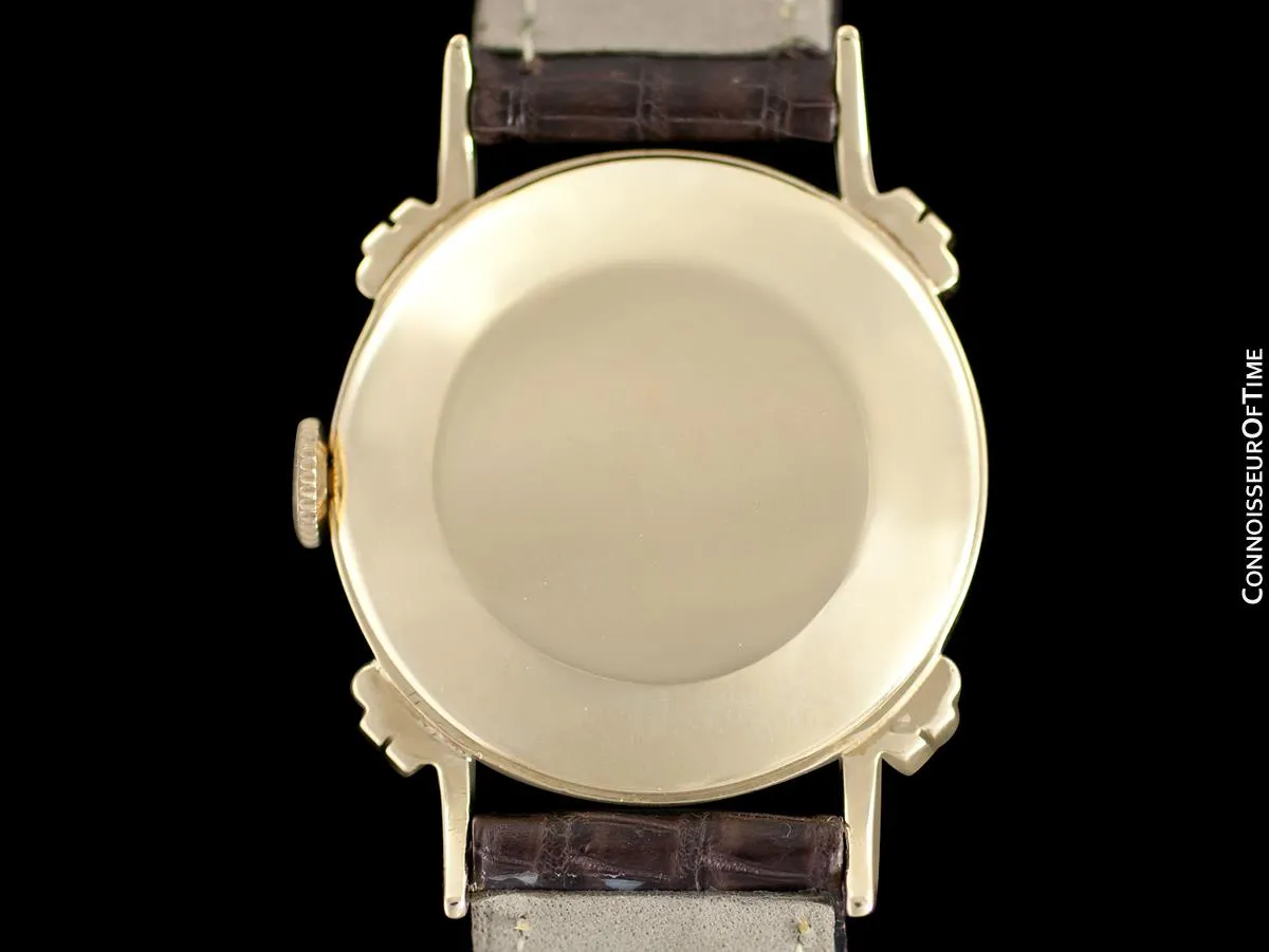 1951 Longines Vintage Mens Midsize Watch with Knot Lugs - 14K Gold & Diamonds