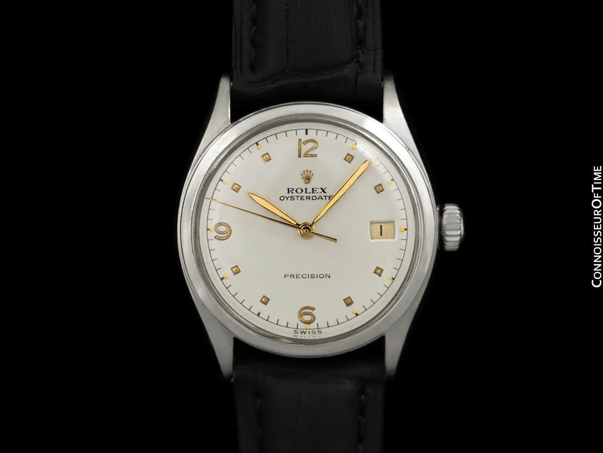 1953 Rolex Oysterdate Vintage Mens Ref. 6094 Handwound Watch - Stainless Steel