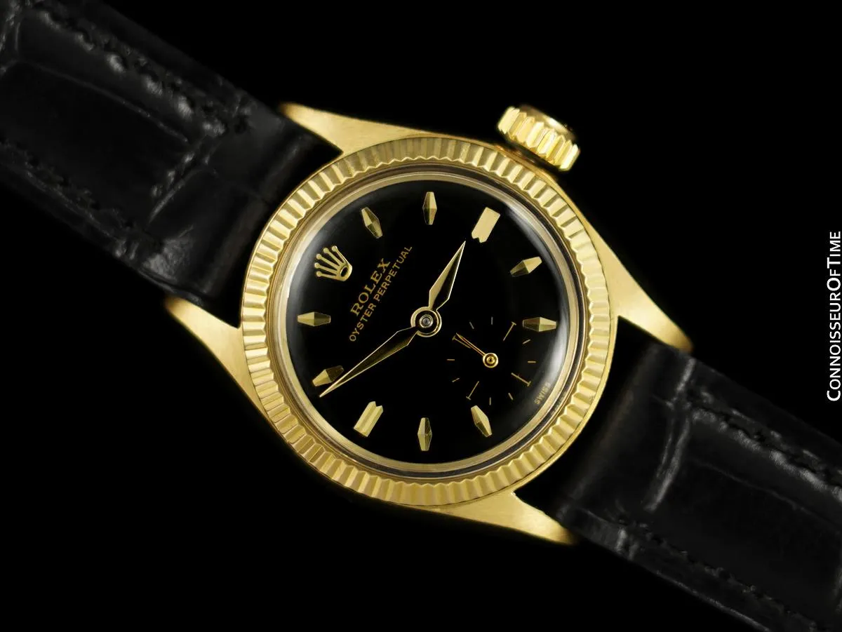 1960 Rolex Oyster Perpetual Ladies Automatic Vintage Watch - 14K Gold
