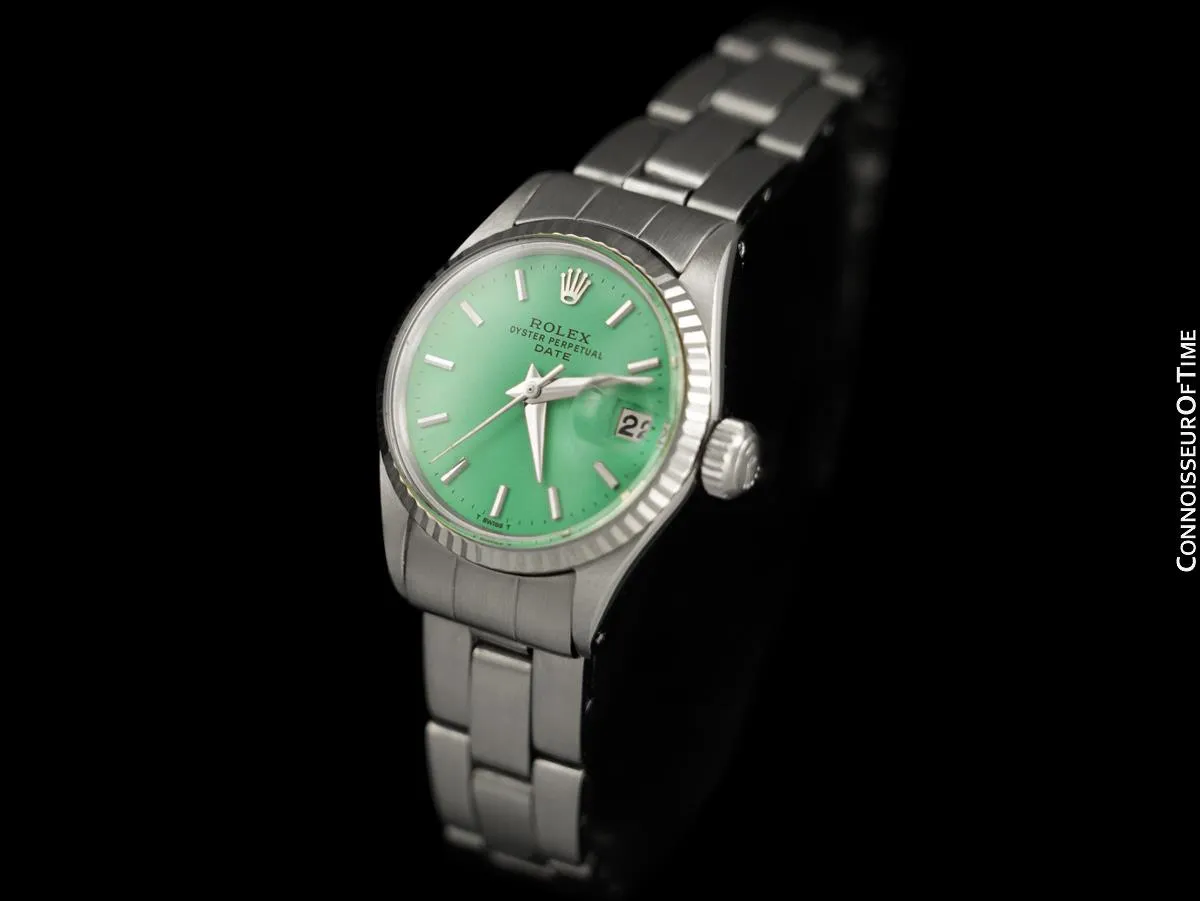 1962 Rolex Classic Vintage Ladies Date Datejust Watch - Stainless Steel & 18K White Gold