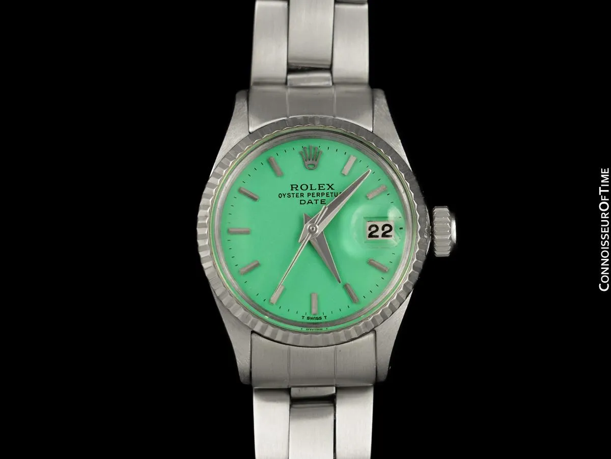 1962 Rolex Classic Vintage Ladies Date Datejust Watch - Stainless Steel & 18K White Gold