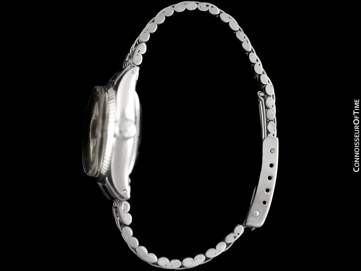 1963 Rolex Classic Vintage Ladies Date Datejust Watch, Silver Dial - Stainless Steel & 18K White Gold