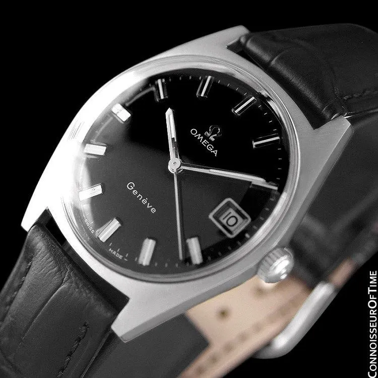 1969 Omega Geneve Vintage Mens Watch, Quick-Setting Date - Stainless Steel