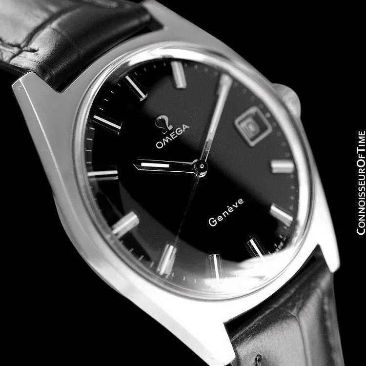 1969 Omega Geneve Vintage Mens Watch, Quick-Setting Date - Stainless Steel