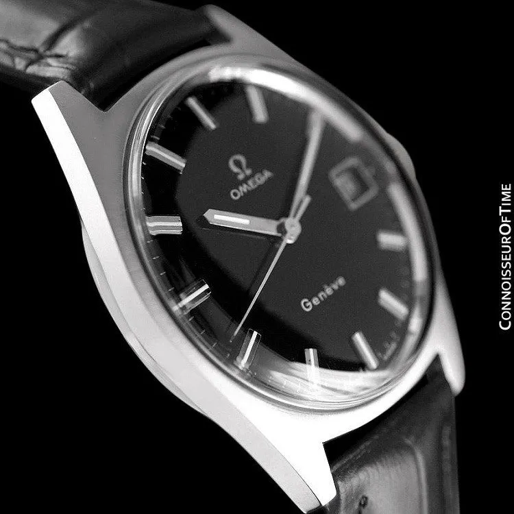 1969 Omega Geneve Vintage Mens Watch, Quick-Setting Date - Stainless Steel