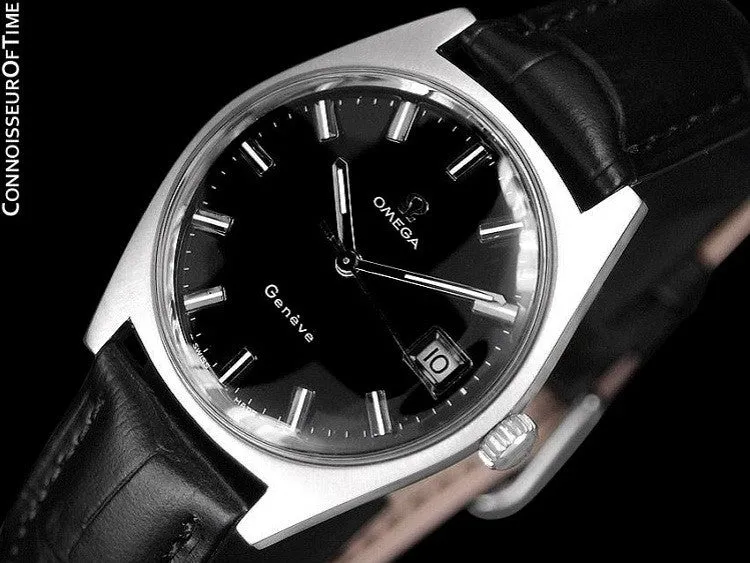 1969 Omega Geneve Vintage Mens Watch, Quick-Setting Date - Stainless Steel