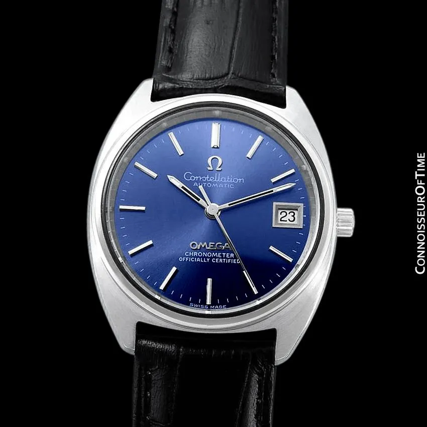 1973 Omega Constellation "C" Chronometer Vintage Mens Calendar Date Watch - Stainless Steel