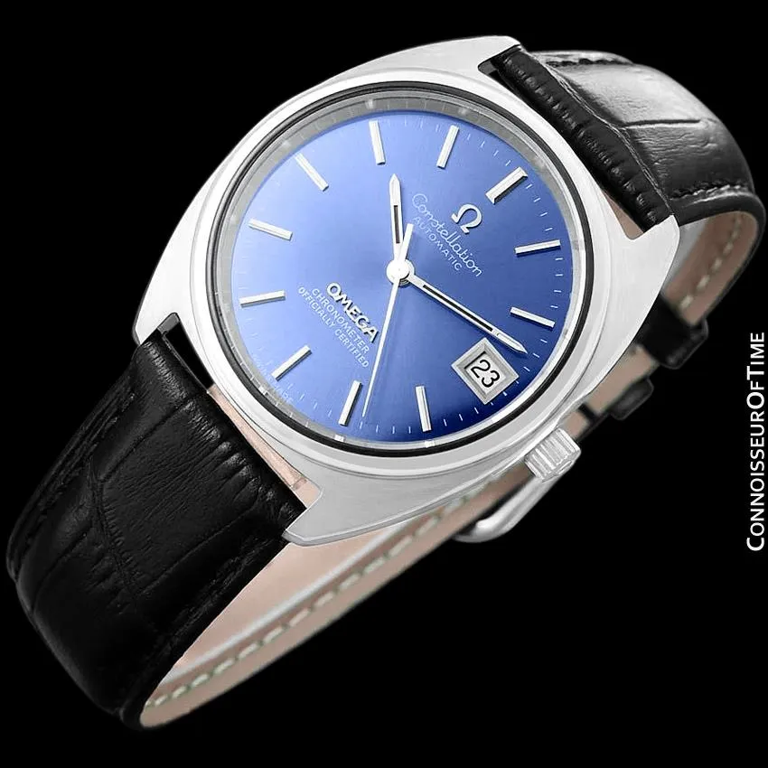 1973 Omega Constellation "C" Chronometer Vintage Mens Calendar Date Watch - Stainless Steel