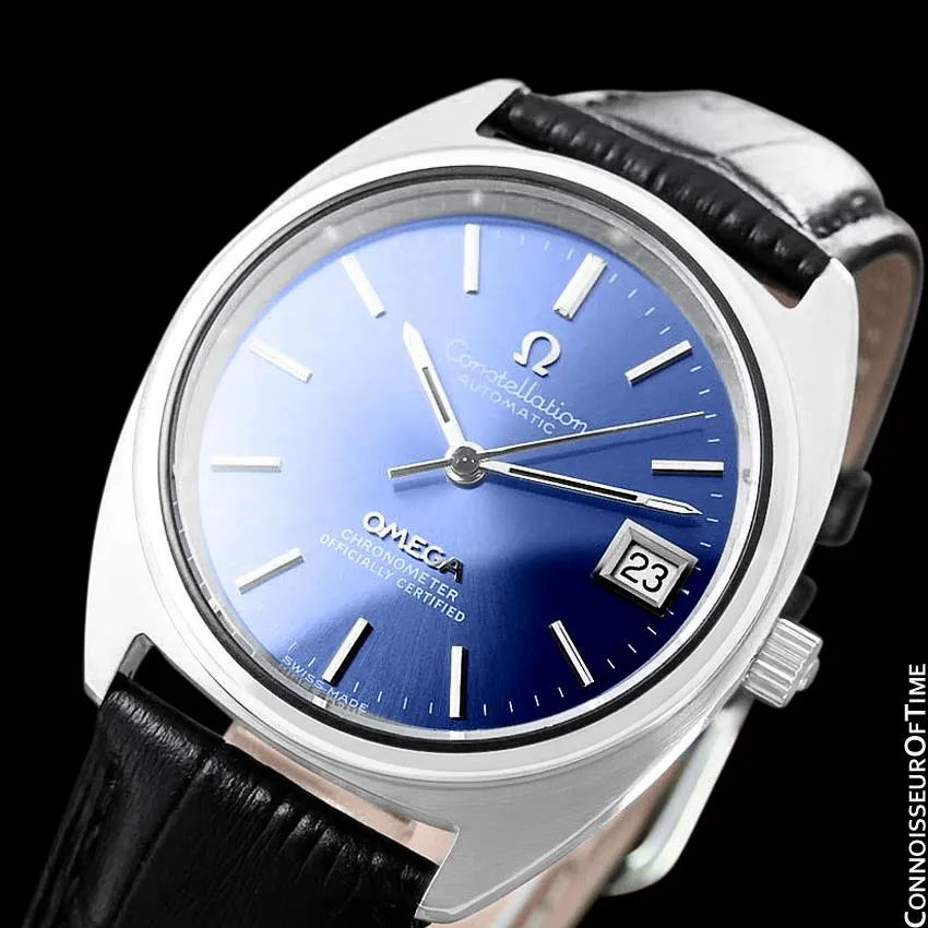 1973 Omega Constellation "C" Chronometer Vintage Mens Calendar Date Watch - Stainless Steel