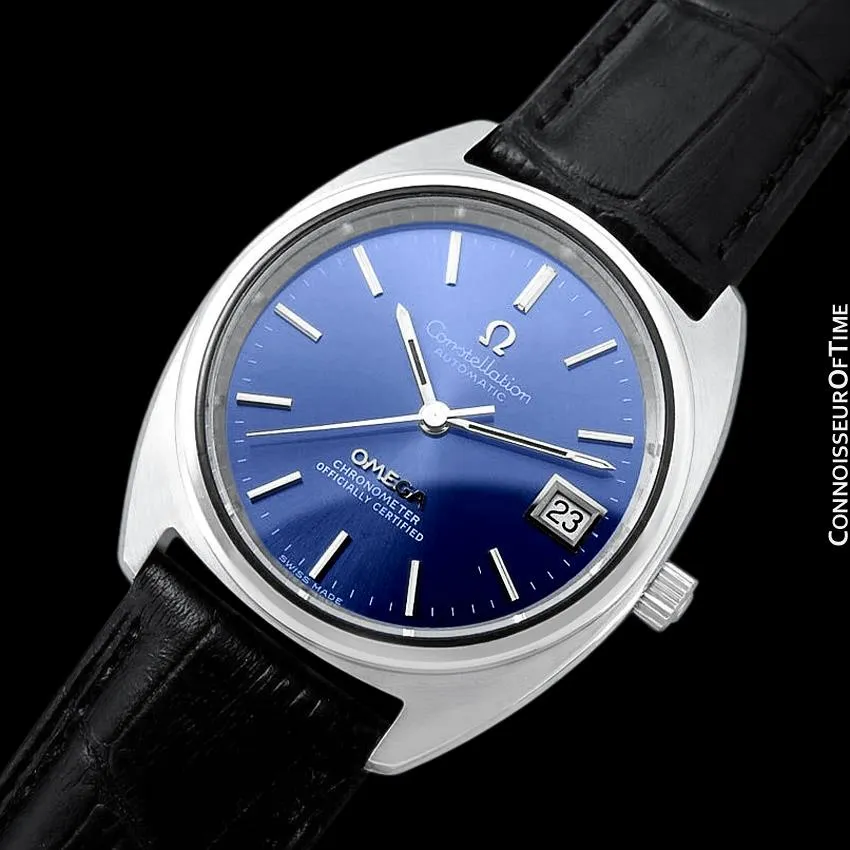 1973 Omega Constellation "C" Chronometer Vintage Mens Calendar Date Watch - Stainless Steel