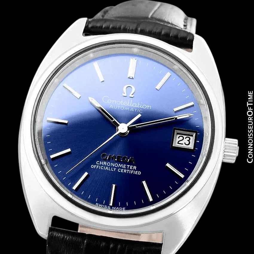 1973 Omega Constellation "C" Chronometer Vintage Mens Calendar Date Watch - Stainless Steel