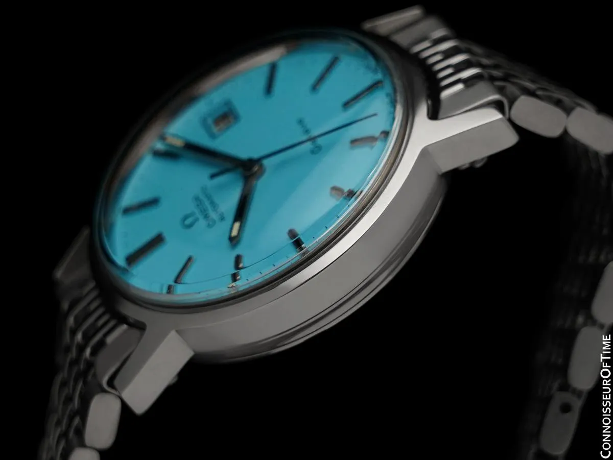 1973 Omega Geneve Vintage Mens Automatic Watch with Quick-Setting Date - Stainless Steel
